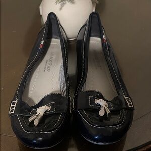 Women's Marco Tozzi Navy Patent Loafers